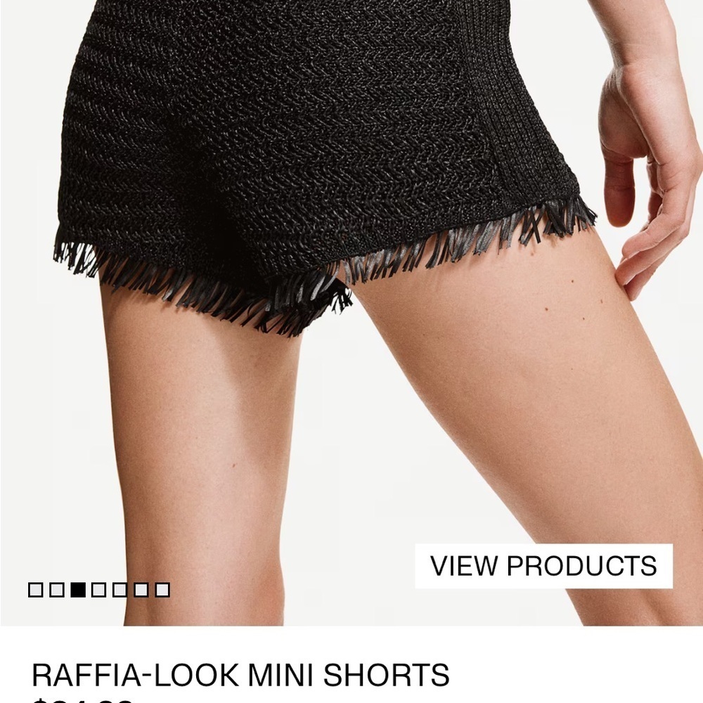 Chic Black Knit Fringe Shorts - Picture 3 of 5